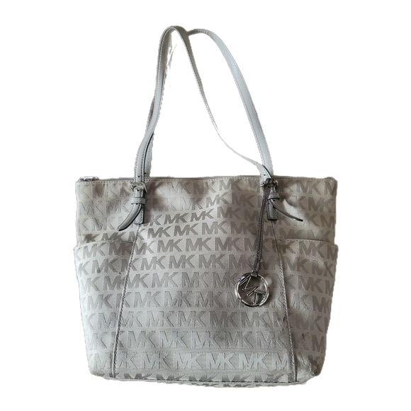 Michael Kors Handbags - Michael Kors Handbag Gray Jet Set Tote Zip Close